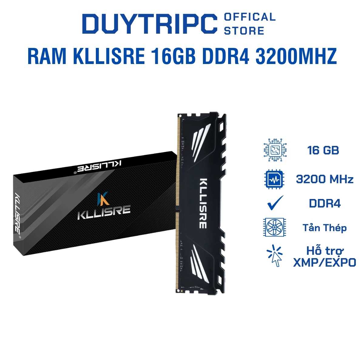 RAM Kllisre 16GB DDR4 3200MHz – Hiệu Năng Ổn Định, Giá Rẻ, Tương Thích Nhiều Main, Tối Ưu Gaming & Văn Phòng